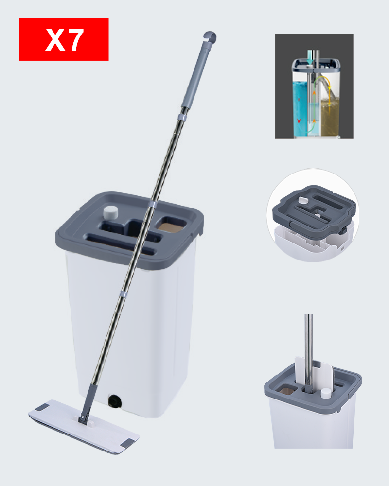 Hands Free Tvätt Mopx Flat Mop Hink Set